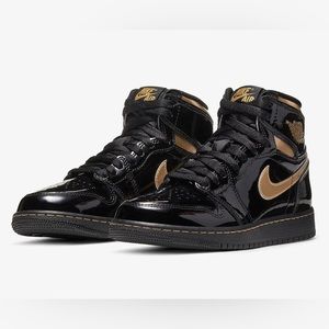 Air Jordan 1 Retro High OG “Black/Gold” Patent Leather M/5.5 W/7